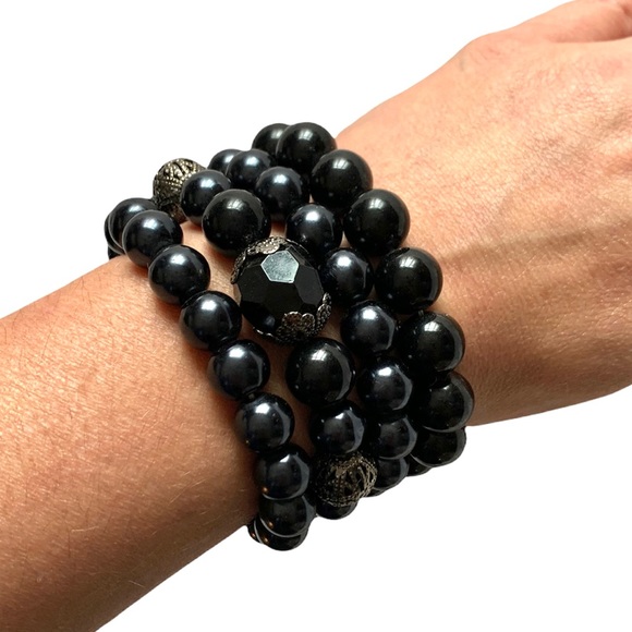 Vintage set of 4 beaded bracelets - Picture 2 of 9